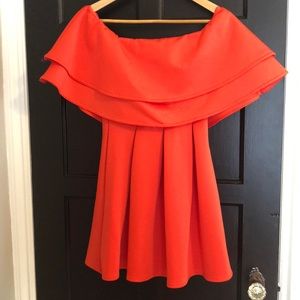 ASOS Off the Shoulder Ruffle Mini Dress